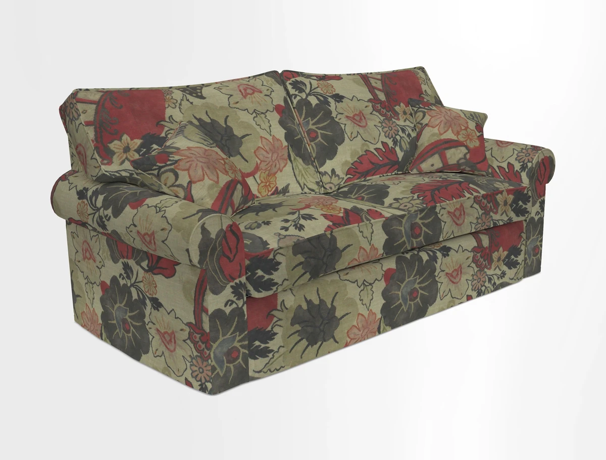 Upperton Sofa Bed in Floral Linen Even So Verde