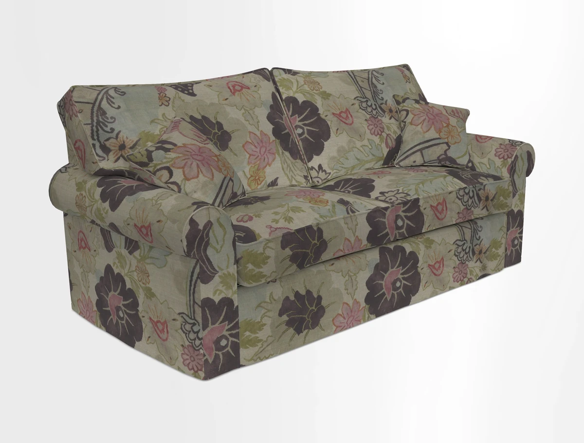 Upperton Sofa Bed in Floral Linen Even So Verde