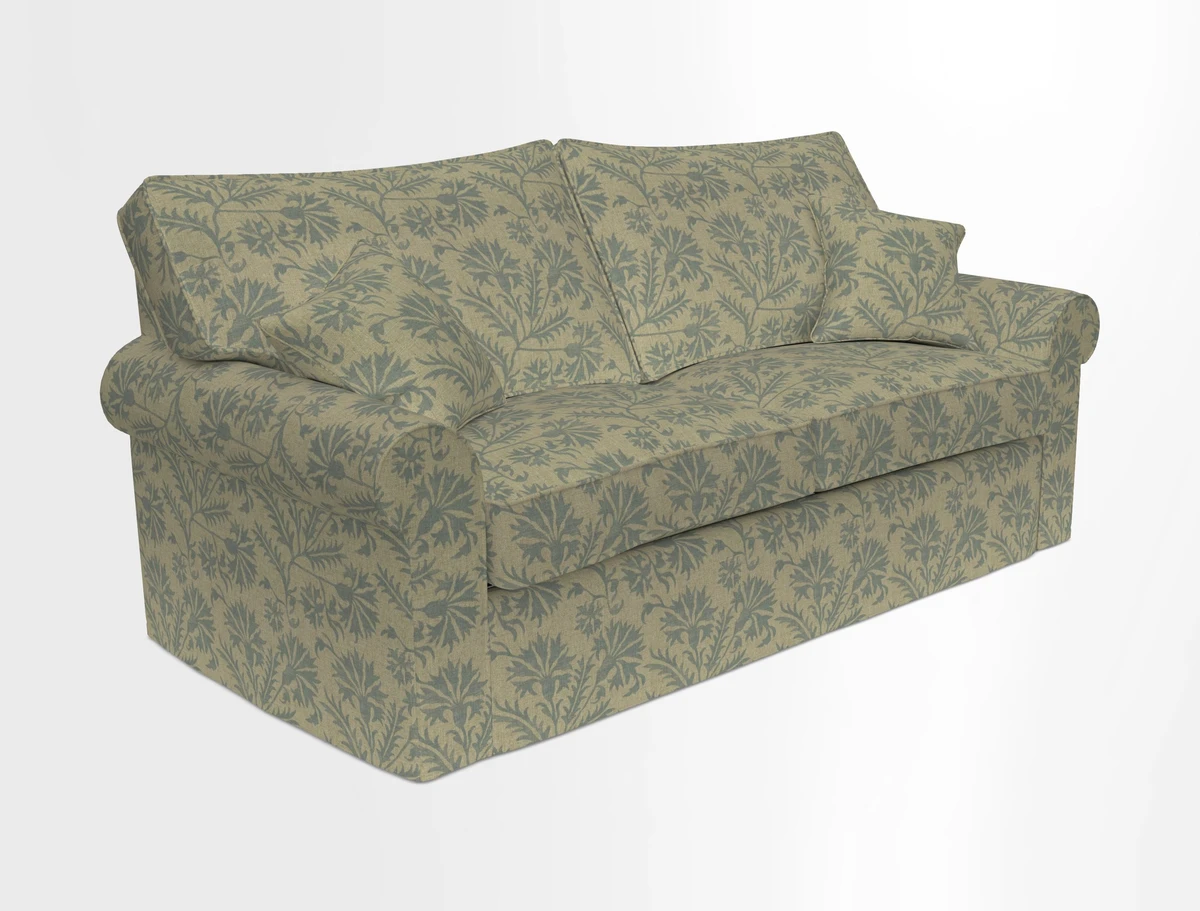 Upperton Sofa Bed in Floral Linen Even So Verde