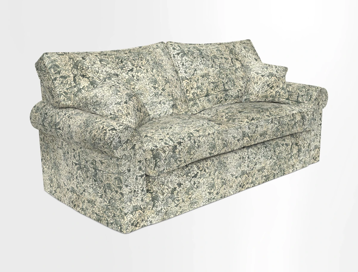 Upperton Sofa Bed in Floral Linen Even So Verde