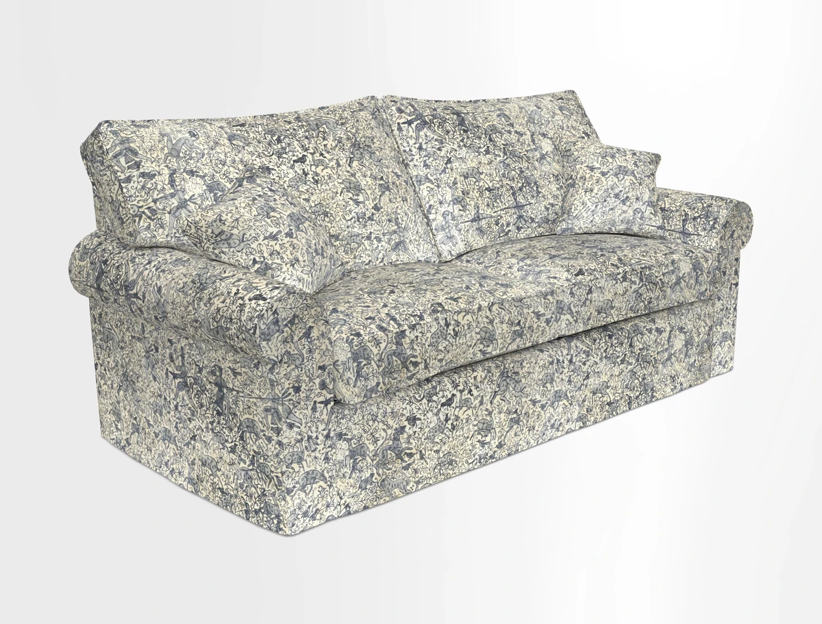 Upperton Sofa Bed in Floral Linen Even So Verde