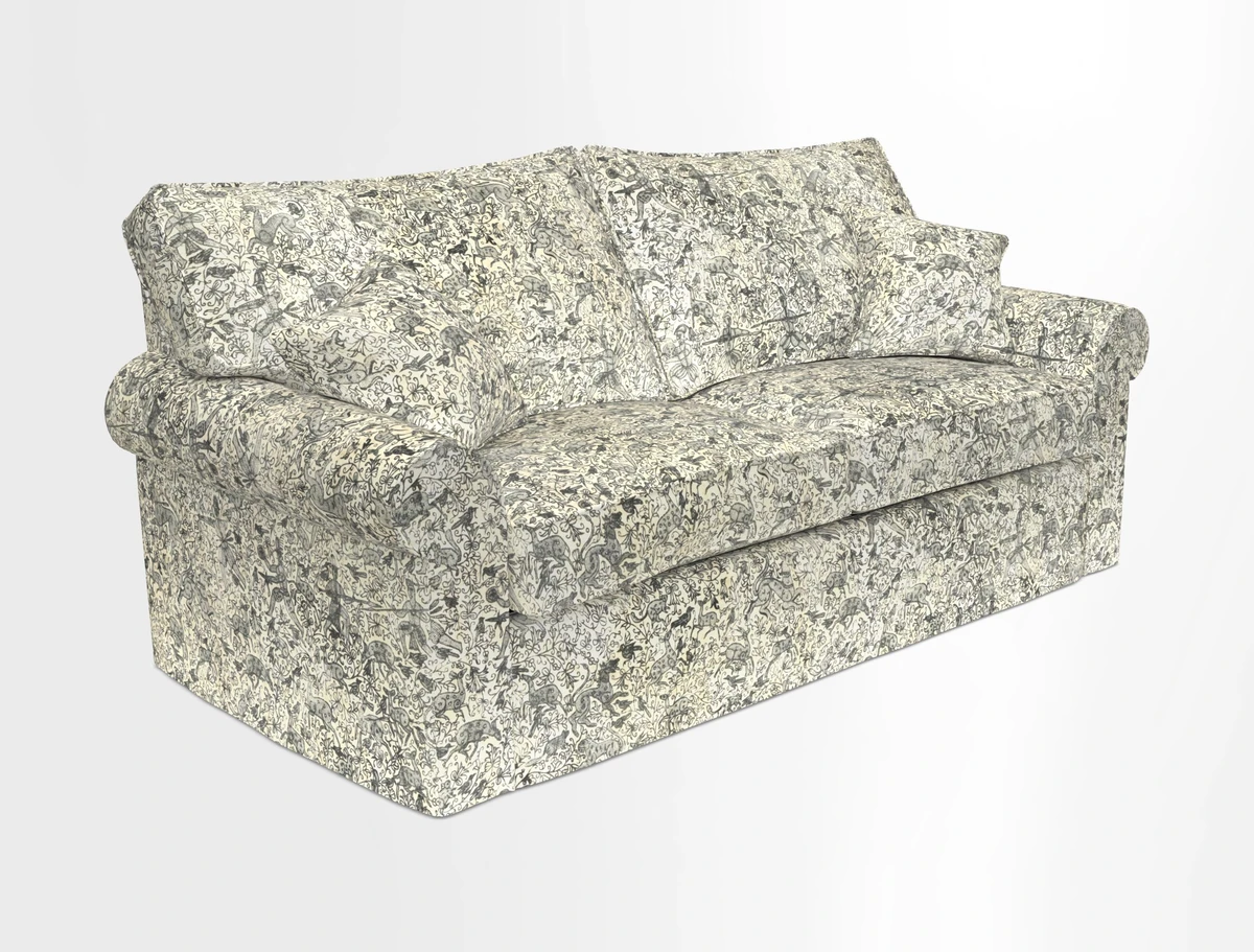 Upperton Sofa Bed in Floral Linen Even So Verde