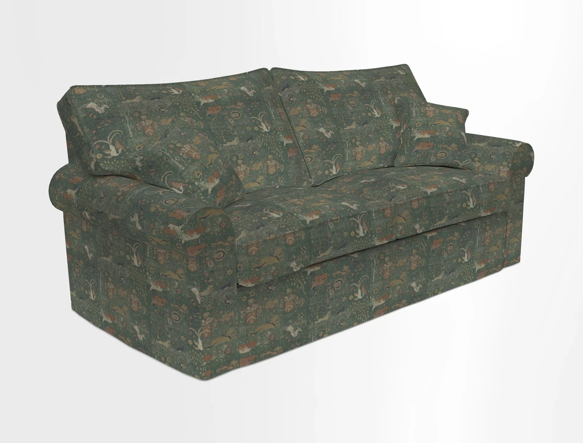 Upperton Sofa Bed in Floral Linen Even So Verde