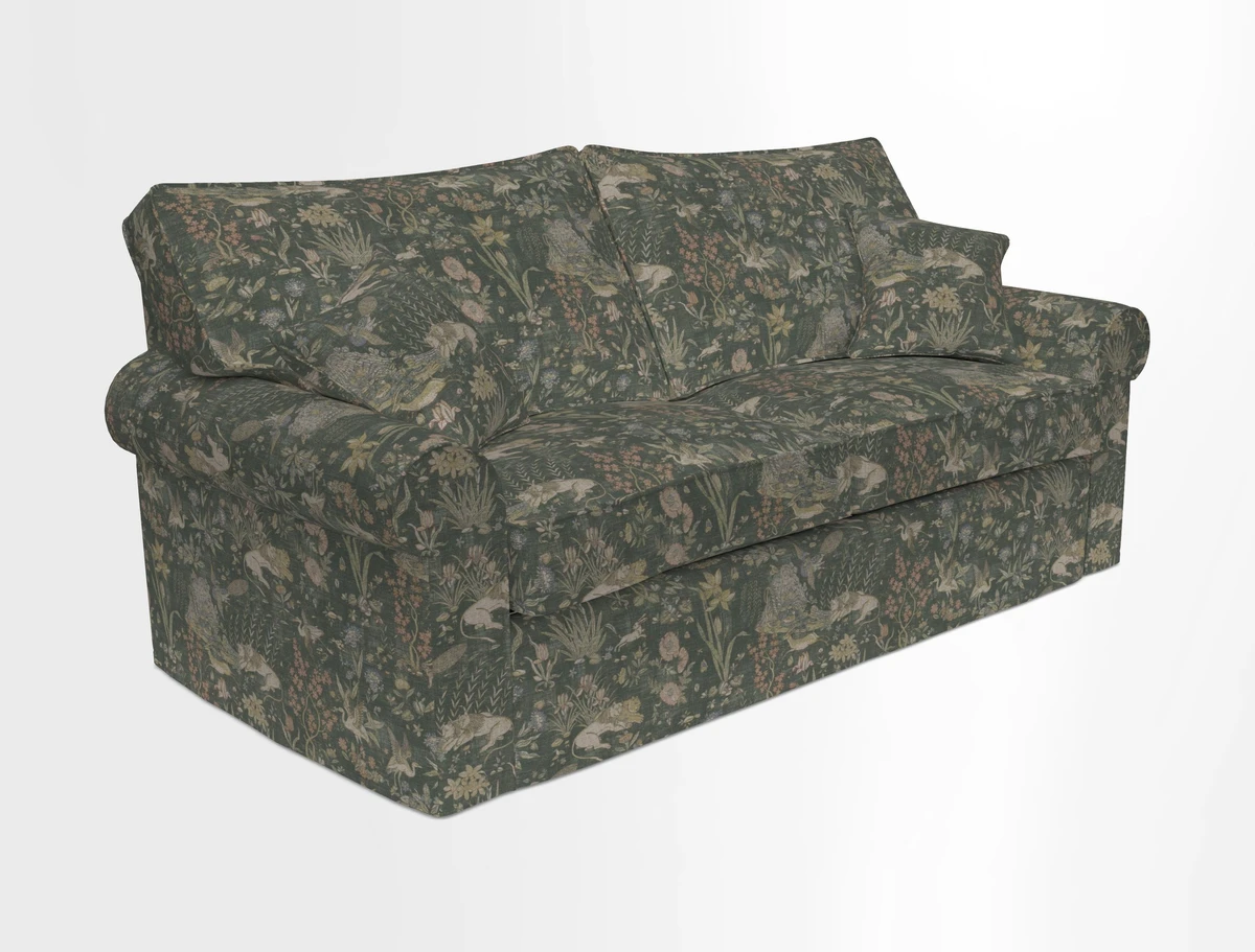 Upperton Sofa Bed in Floral Linen Even So Verde