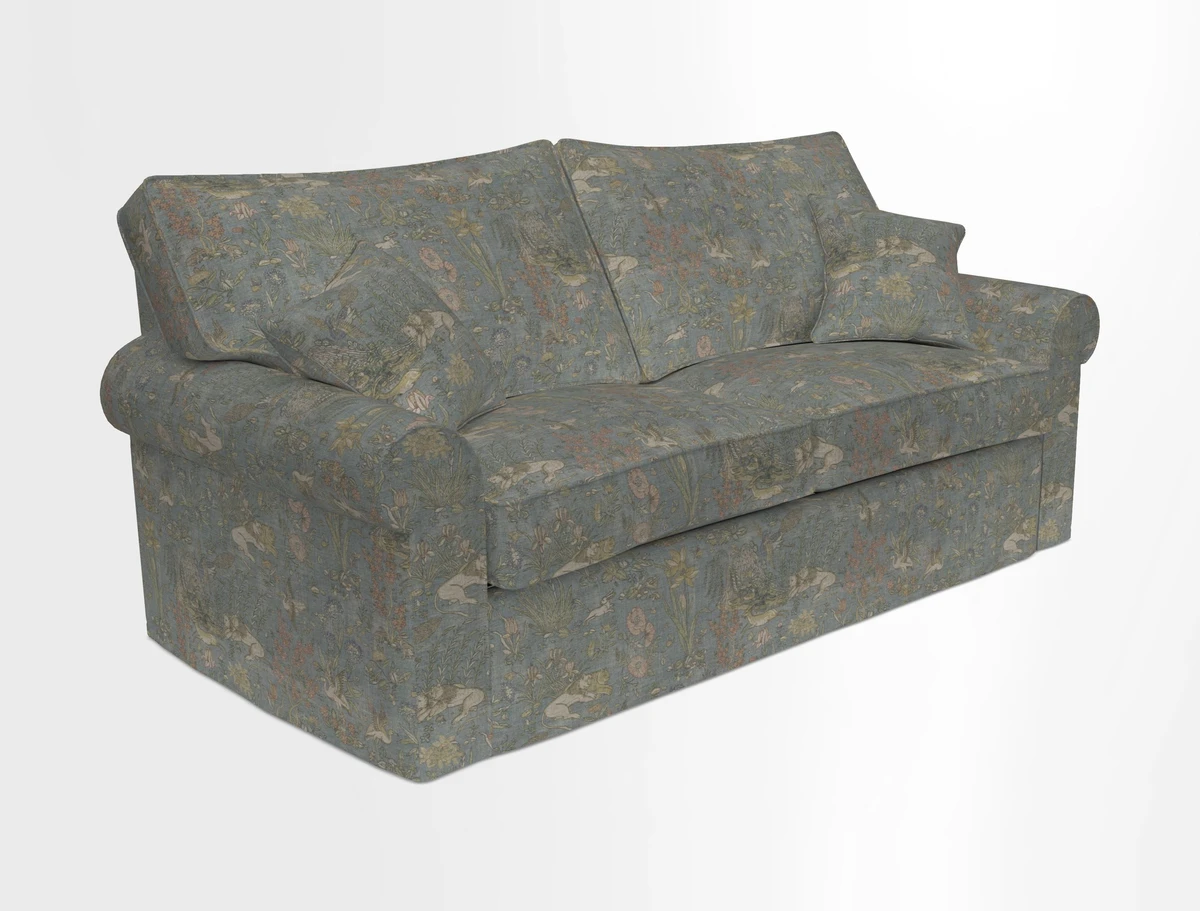 Upperton Sofa Bed in Floral Linen Even So Verde
