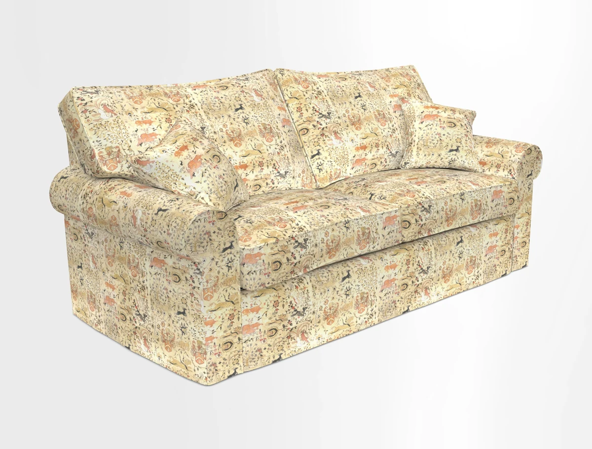 Upperton Sofa Bed in Floral Linen Even So Verde