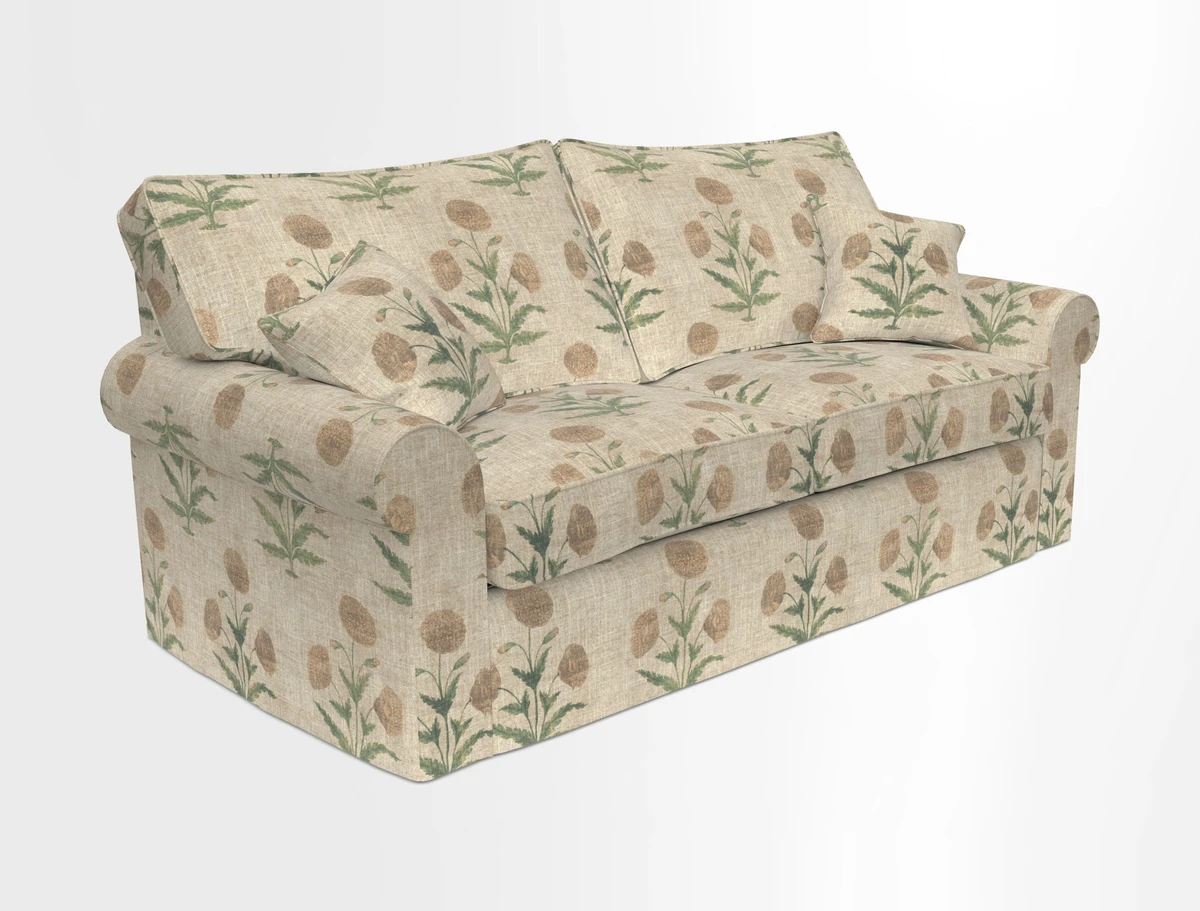Upperton Sofa Bed in Floral Linen Even So Verde