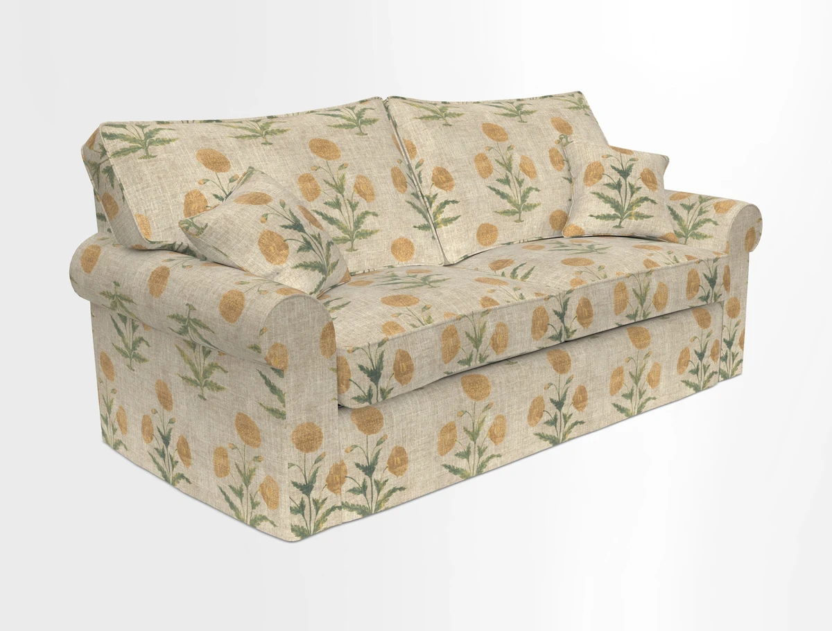 Upperton Sofa Bed in Floral Linen Even So Verde