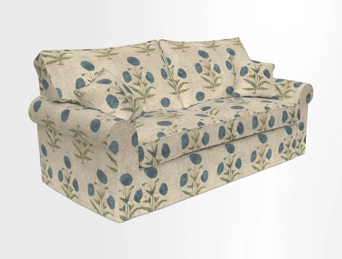 Upperton Sofa Bed in Floral Linen Even So Verde