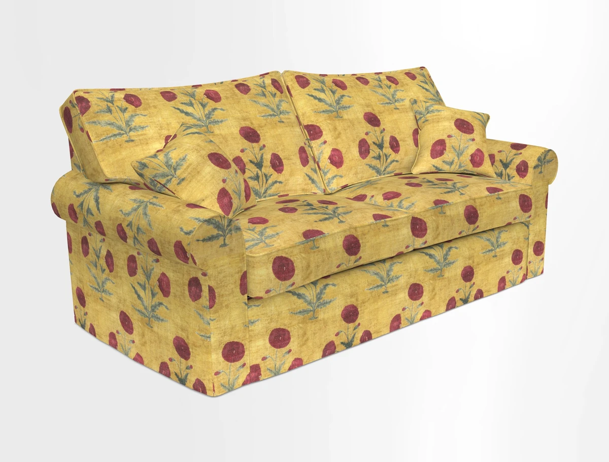 Upperton Sofa Bed in Floral Linen Even So Verde