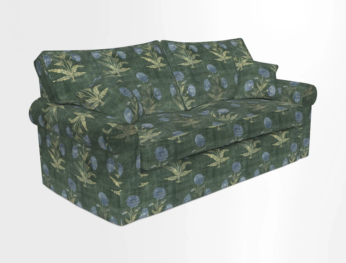Upperton Sofa Bed in Floral Linen Even So Verde