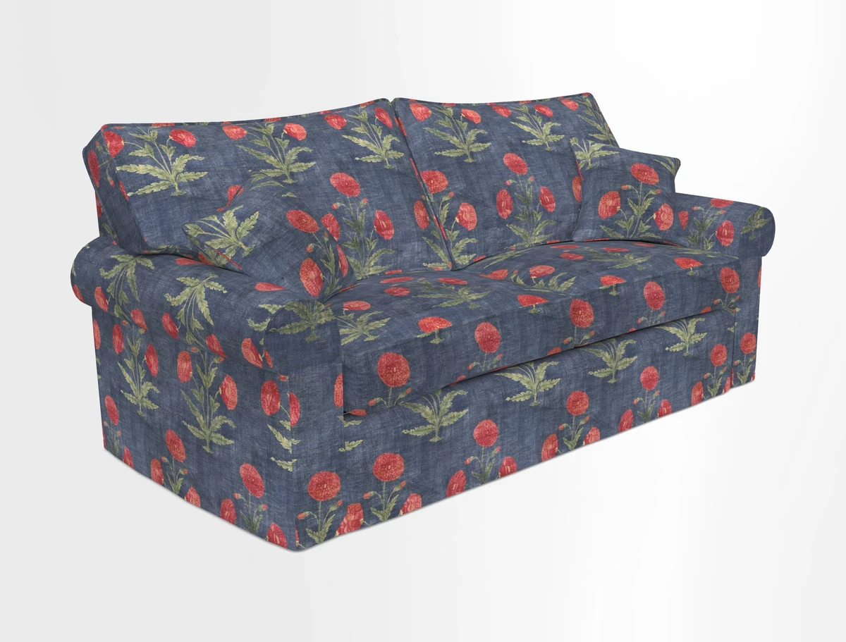 Upperton Sofa Bed in Floral Linen Even So Verde