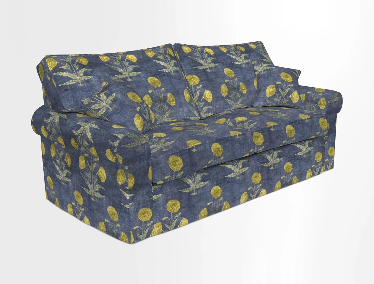 Upperton Sofa Bed in Floral Linen Even So Verde