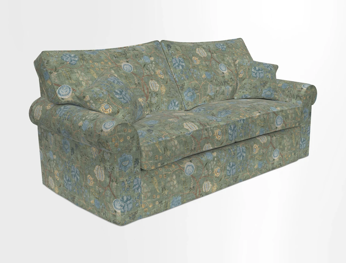 Upperton Sofa Bed in Floral Linen Even So Verde