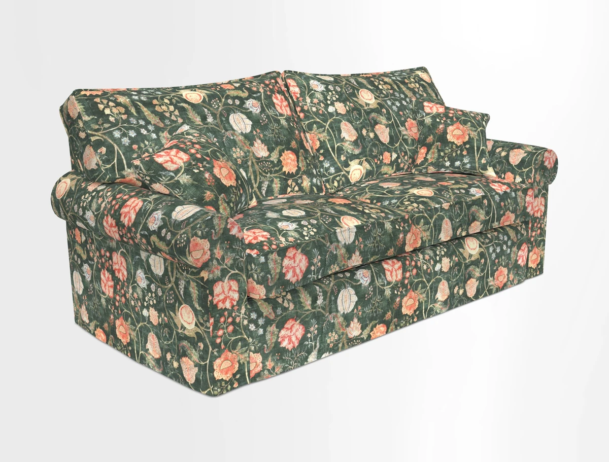 Upperton Sofa Bed in Floral Linen Even So Verde