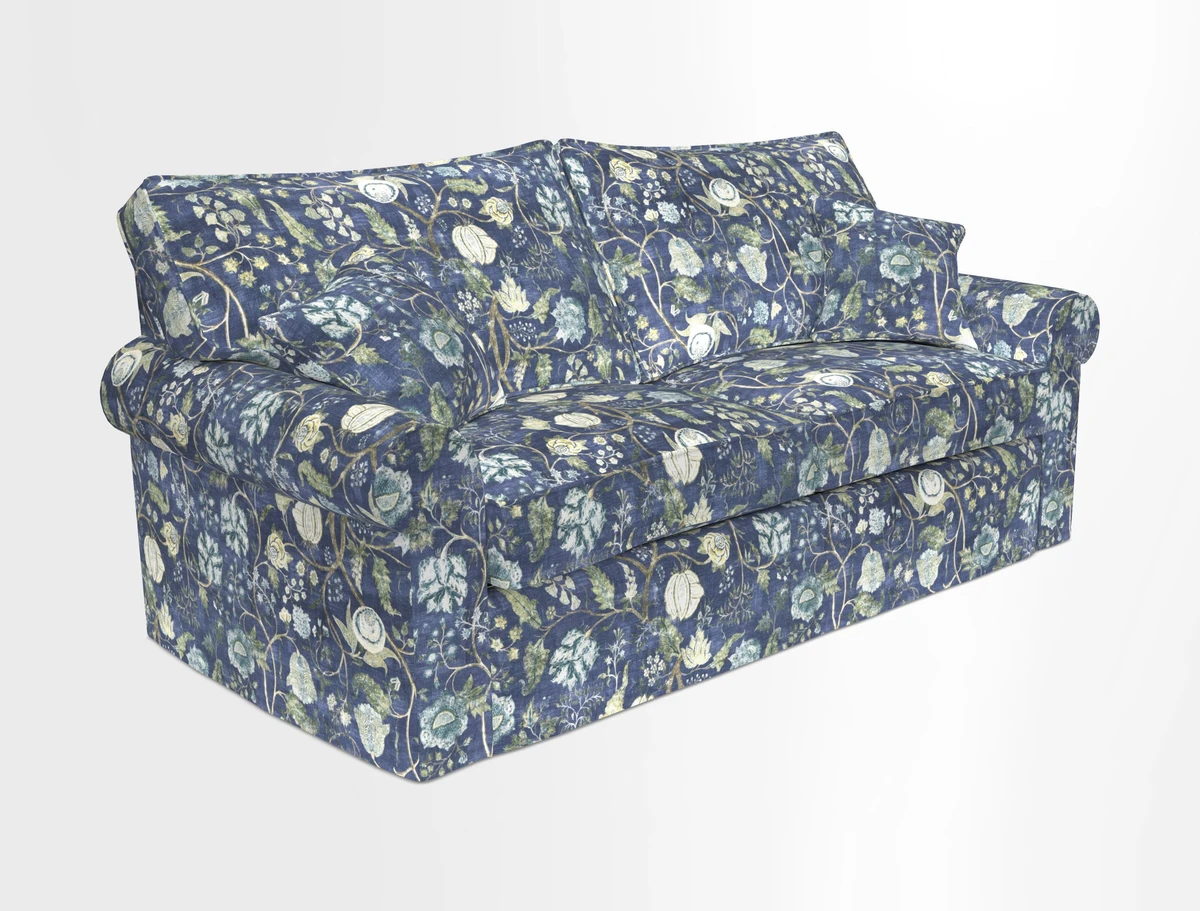 Upperton Sofa Bed in Floral Linen Even So Verde