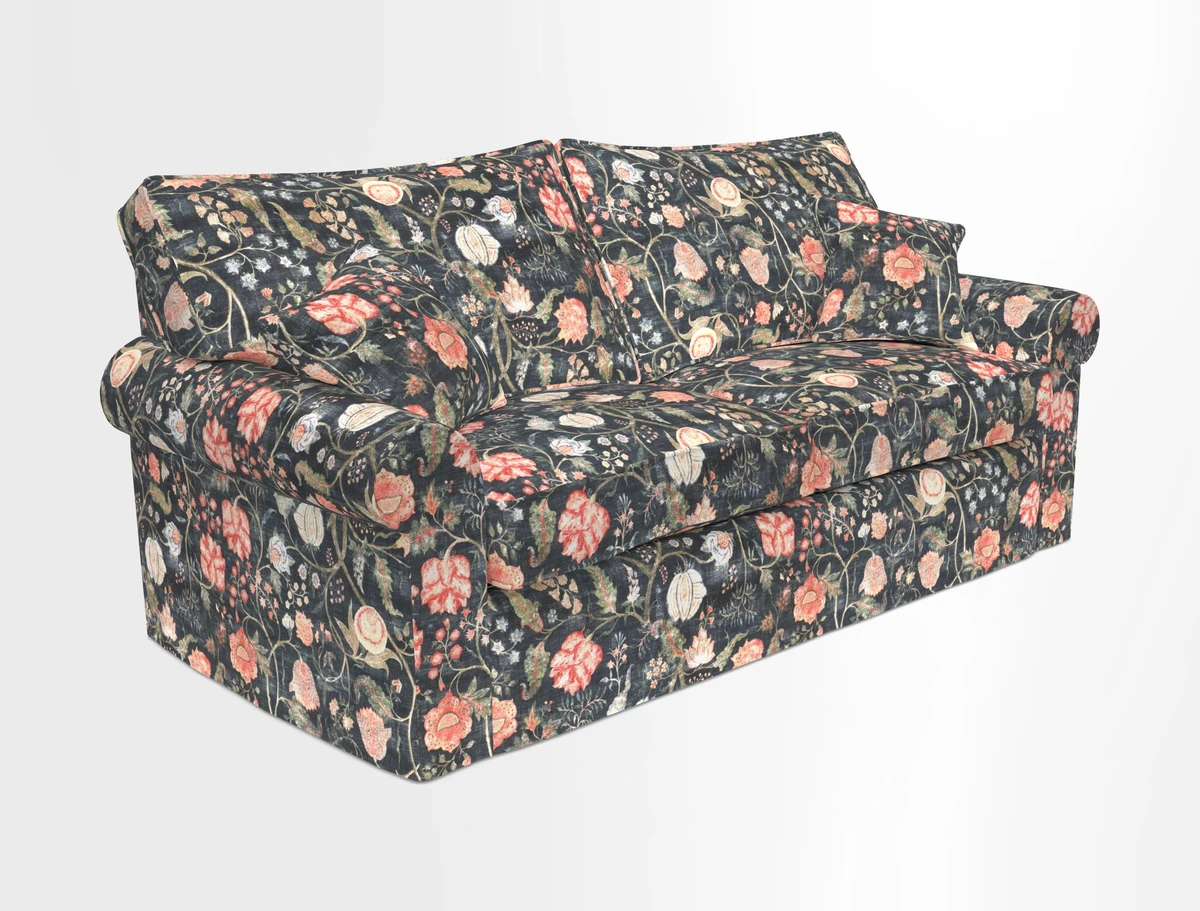 Upperton Sofa Bed in Floral Linen Even So Verde