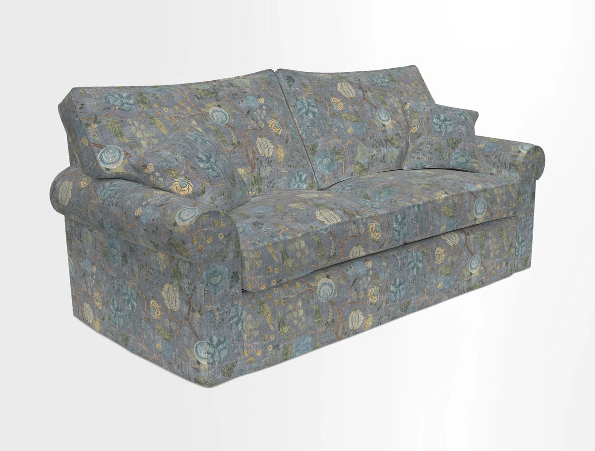 Upperton Sofa Bed in Floral Linen Even So Verde