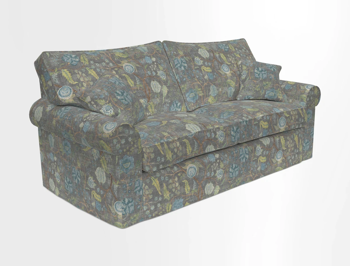 Upperton Sofa Bed in Floral Linen Even So Verde