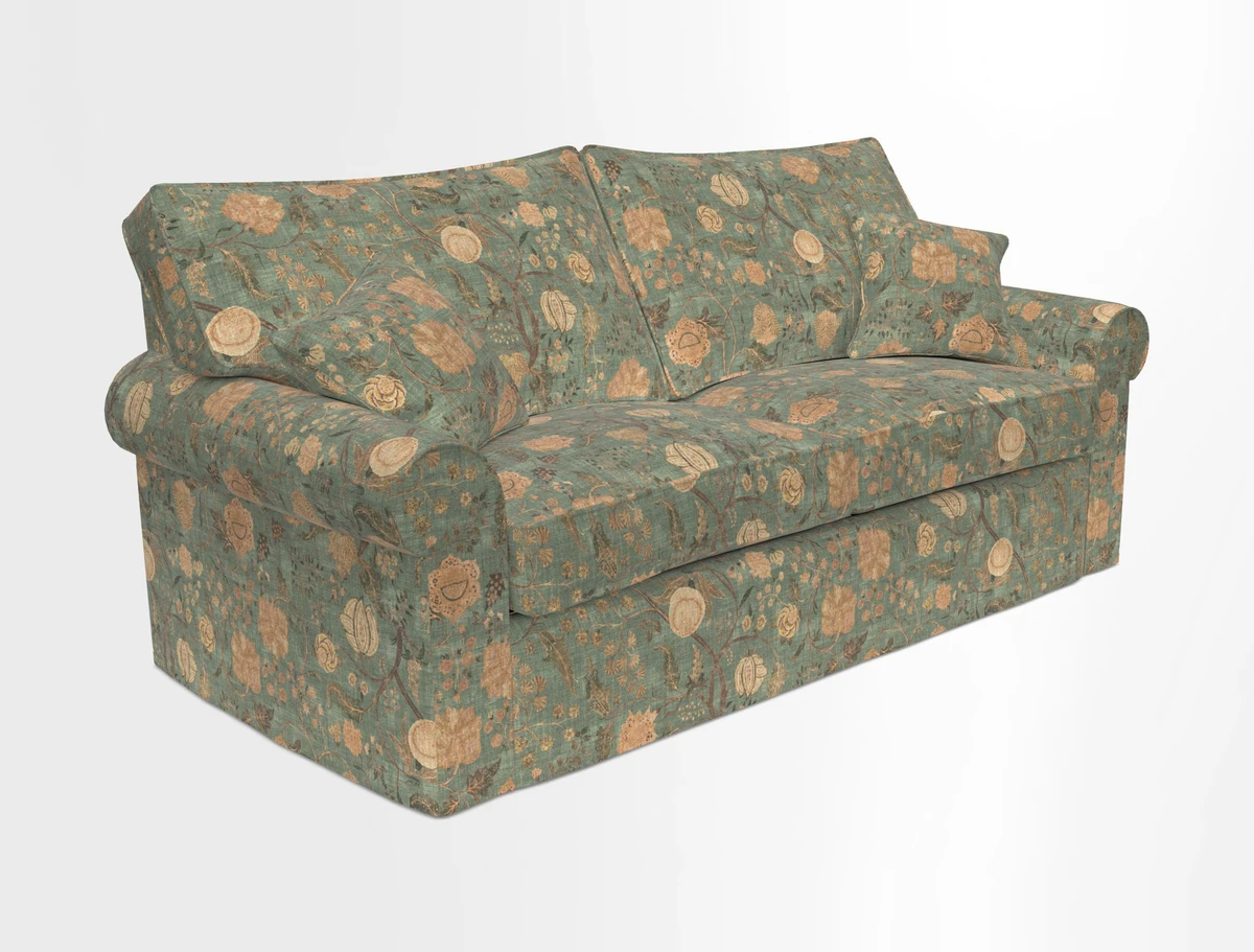 Upperton Sofa Bed in Floral Linen Even So Verde