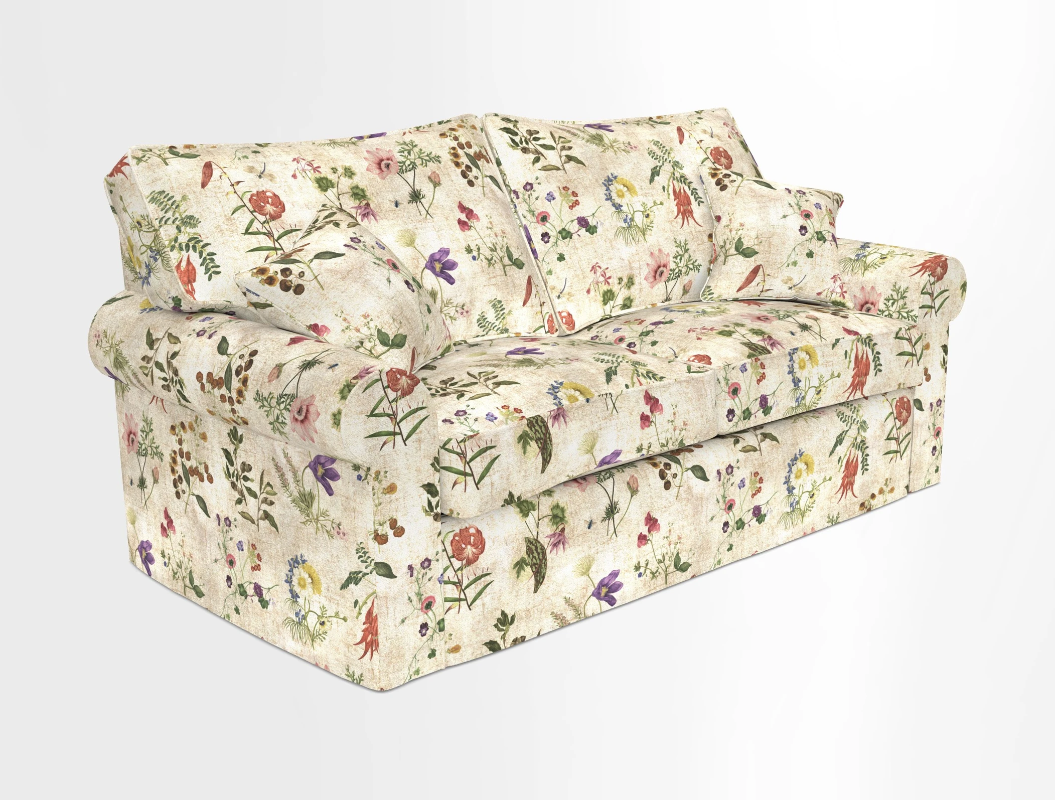 Upperton Sofa Bed in Floral Linen Even So Verde