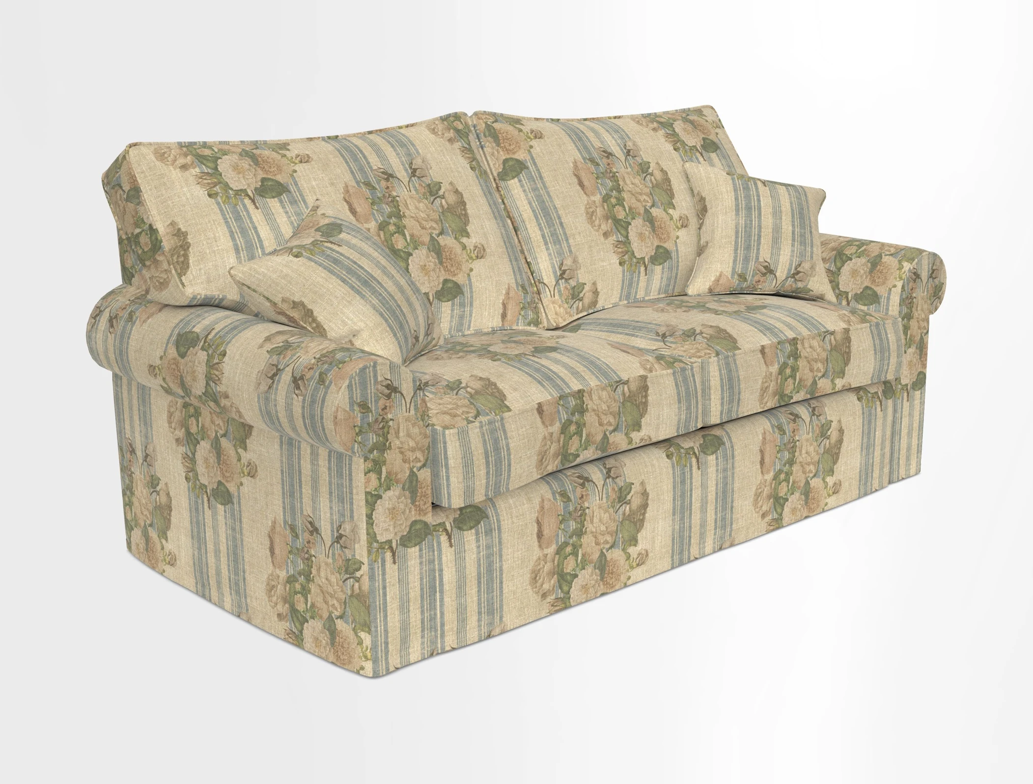Upperton Sofa Bed in Floral Linen Even So Verde