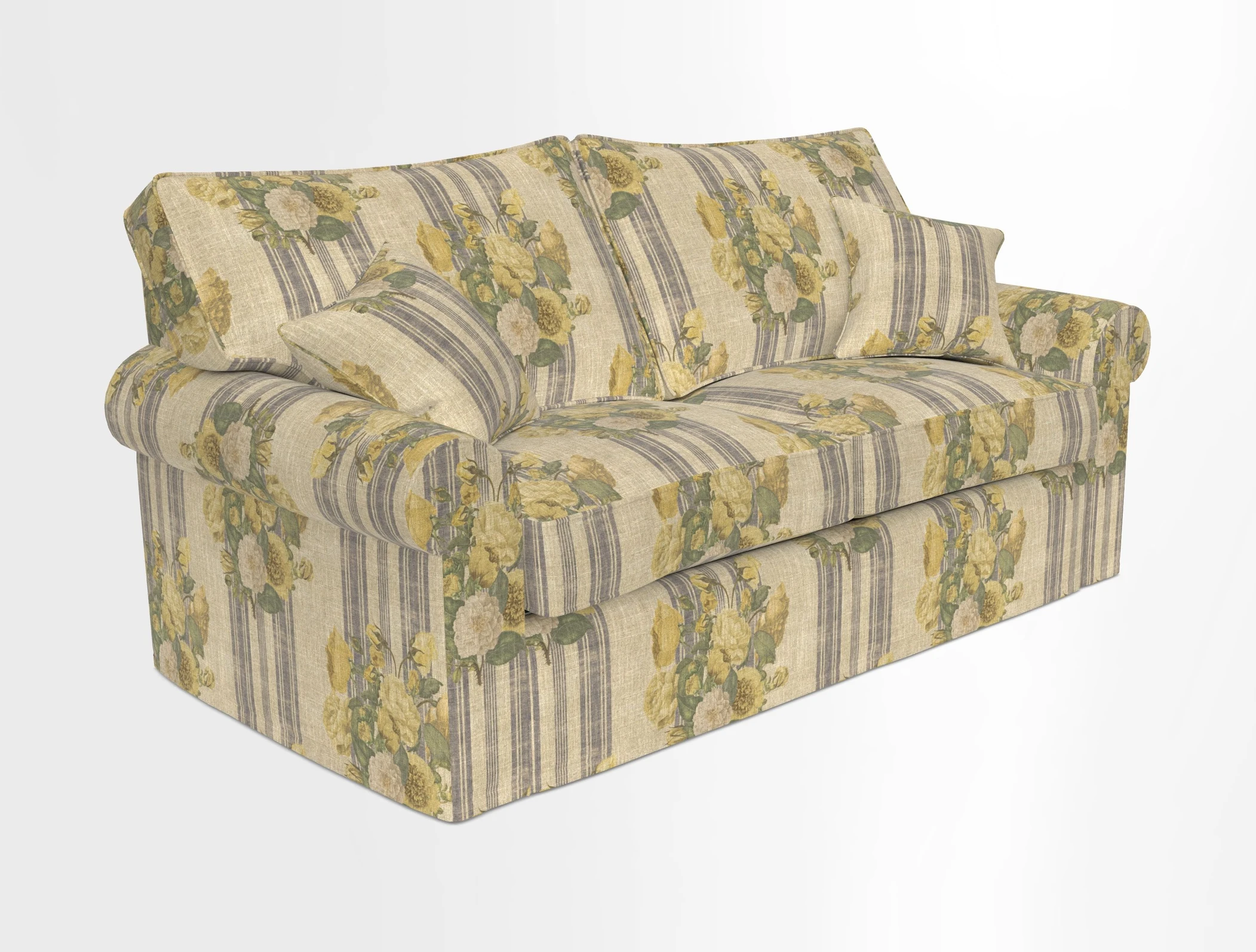 Upperton Sofa Bed in Floral Linen Even So Verde