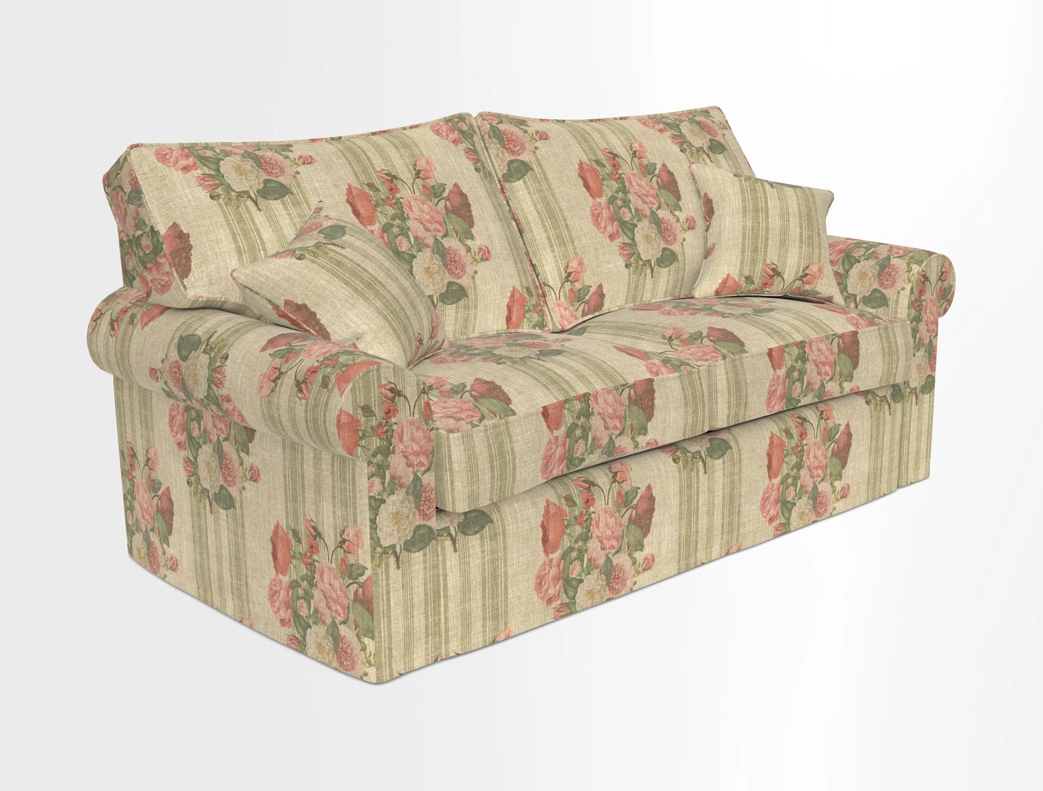 Upperton Sofa Bed in Floral Linen Even So Verde