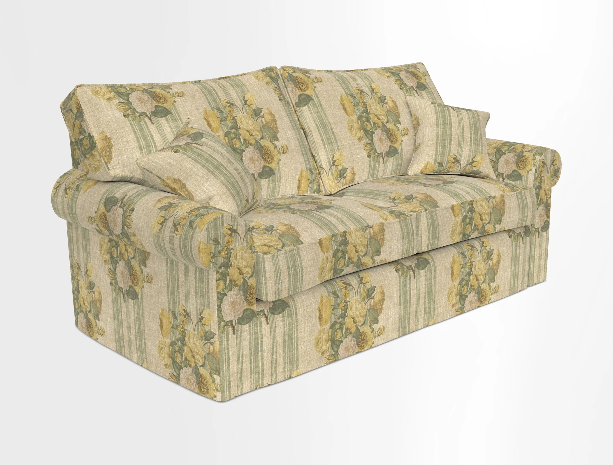 Upperton Sofa Bed in Floral Linen Even So Verde