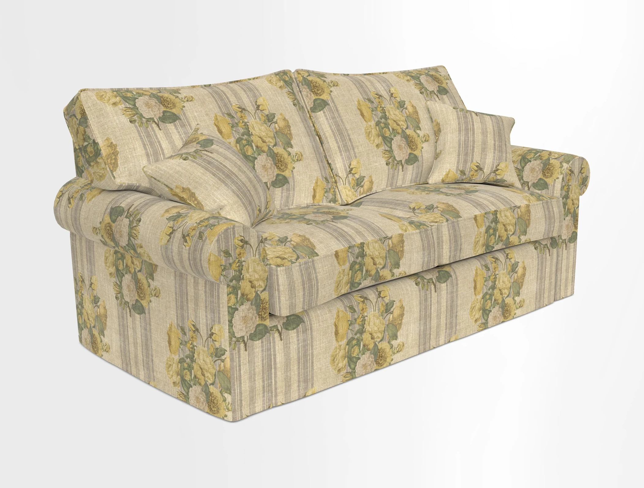 Upperton Sofa Bed in Floral Linen Even So Verde