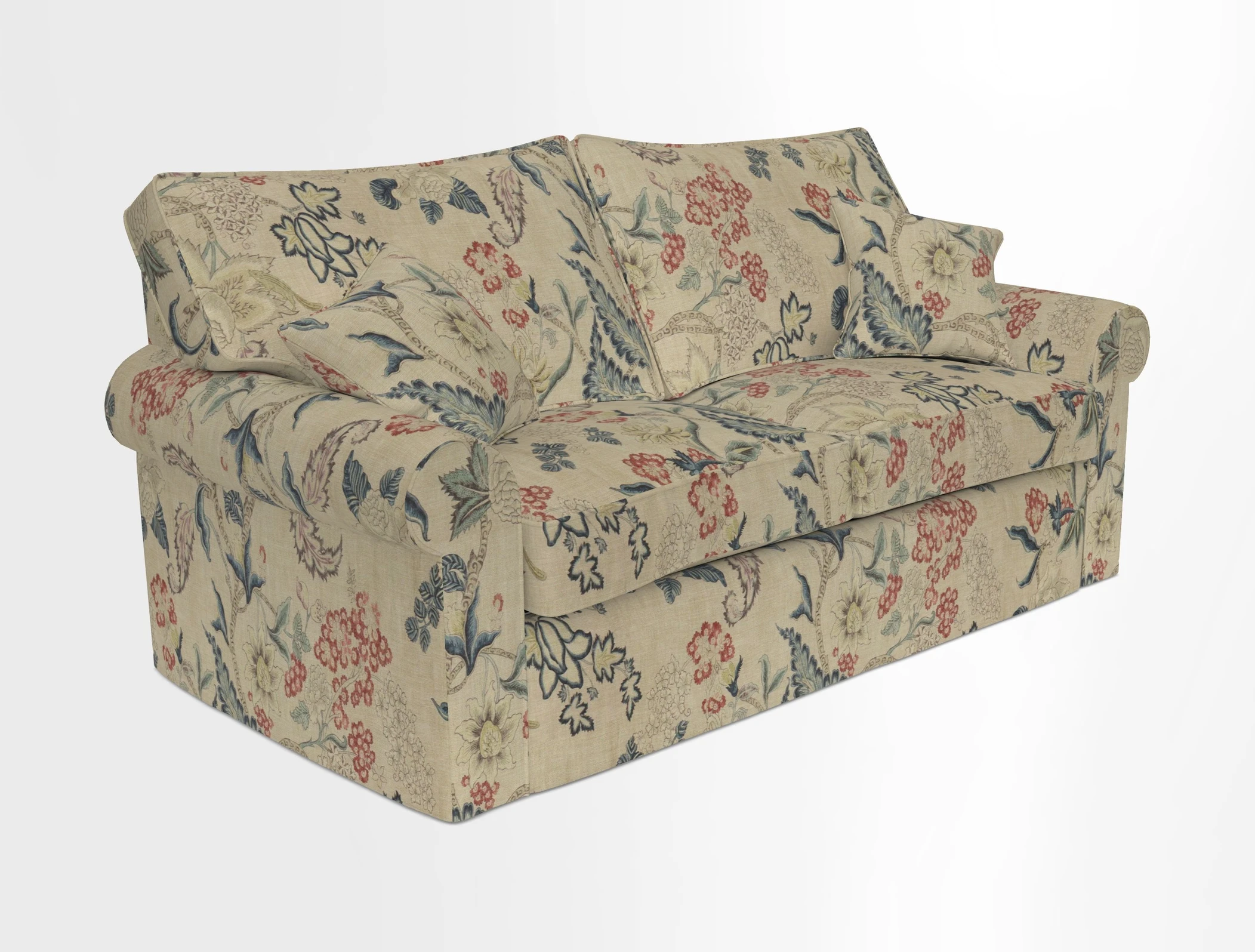 Upperton Sofa Bed in Floral Linen Even So Verde