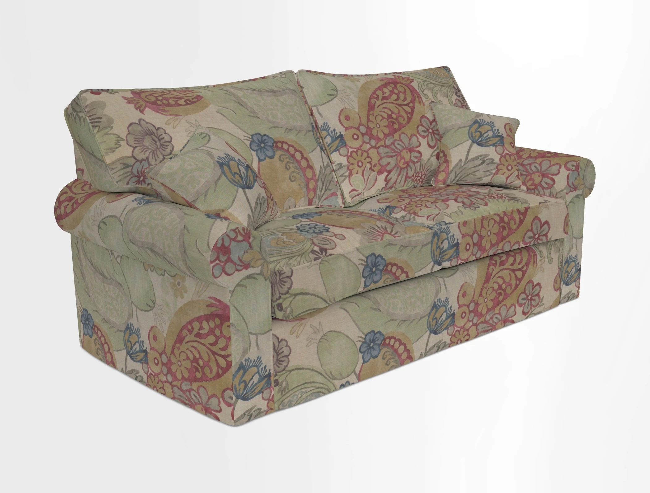 Upperton Sofa Bed in Floral Linen Even So Verde