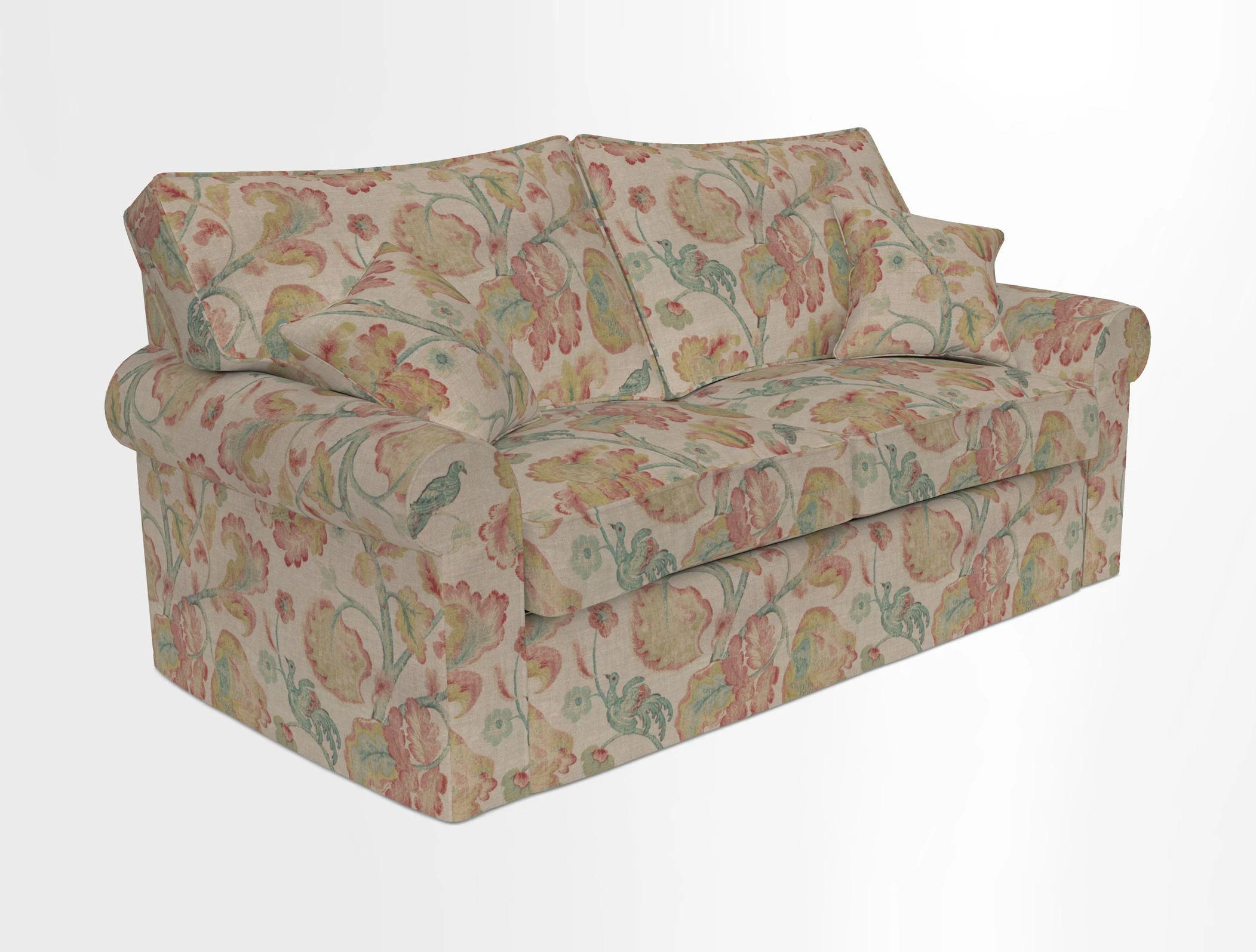 Upperton Sofa Bed in Floral Linen Even So Verde