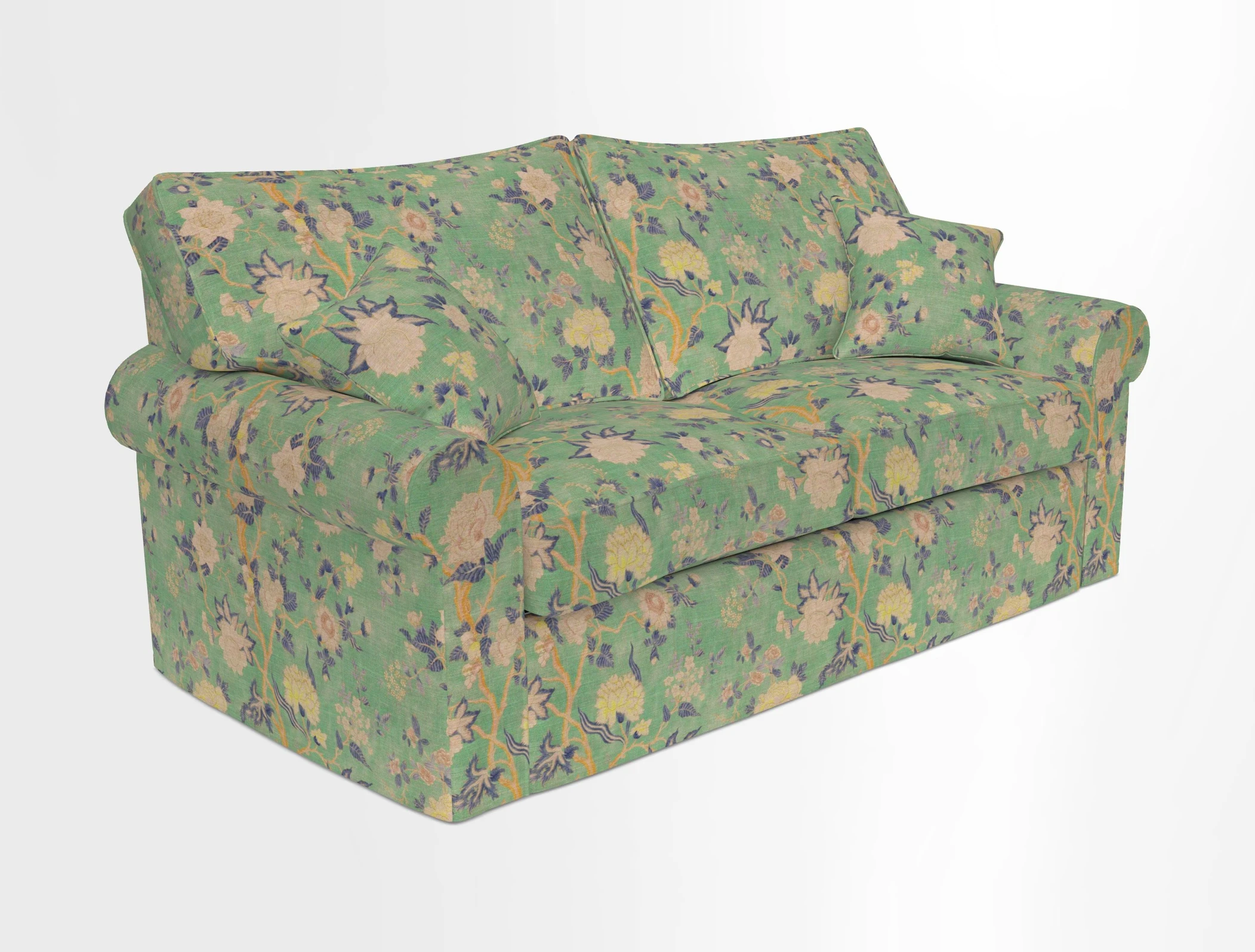 Upperton Sofa Bed in Floral Linen Even So Verde