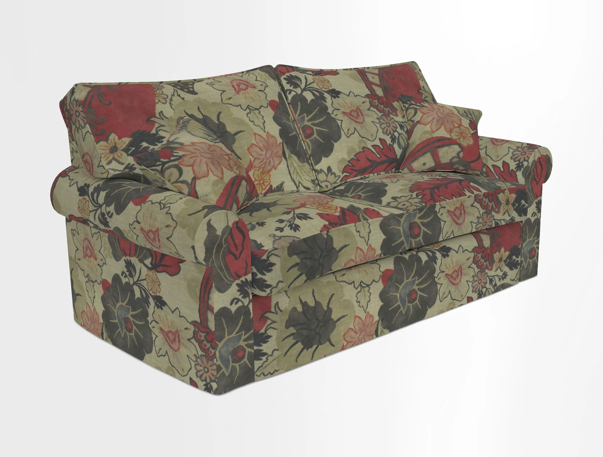 Upperton Sofa Bed in Floral Linen Even So Verde