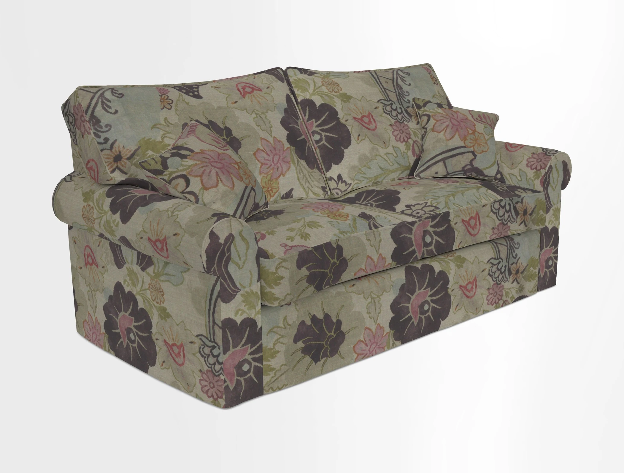 Upperton Sofa Bed in Floral Linen Even So Verde