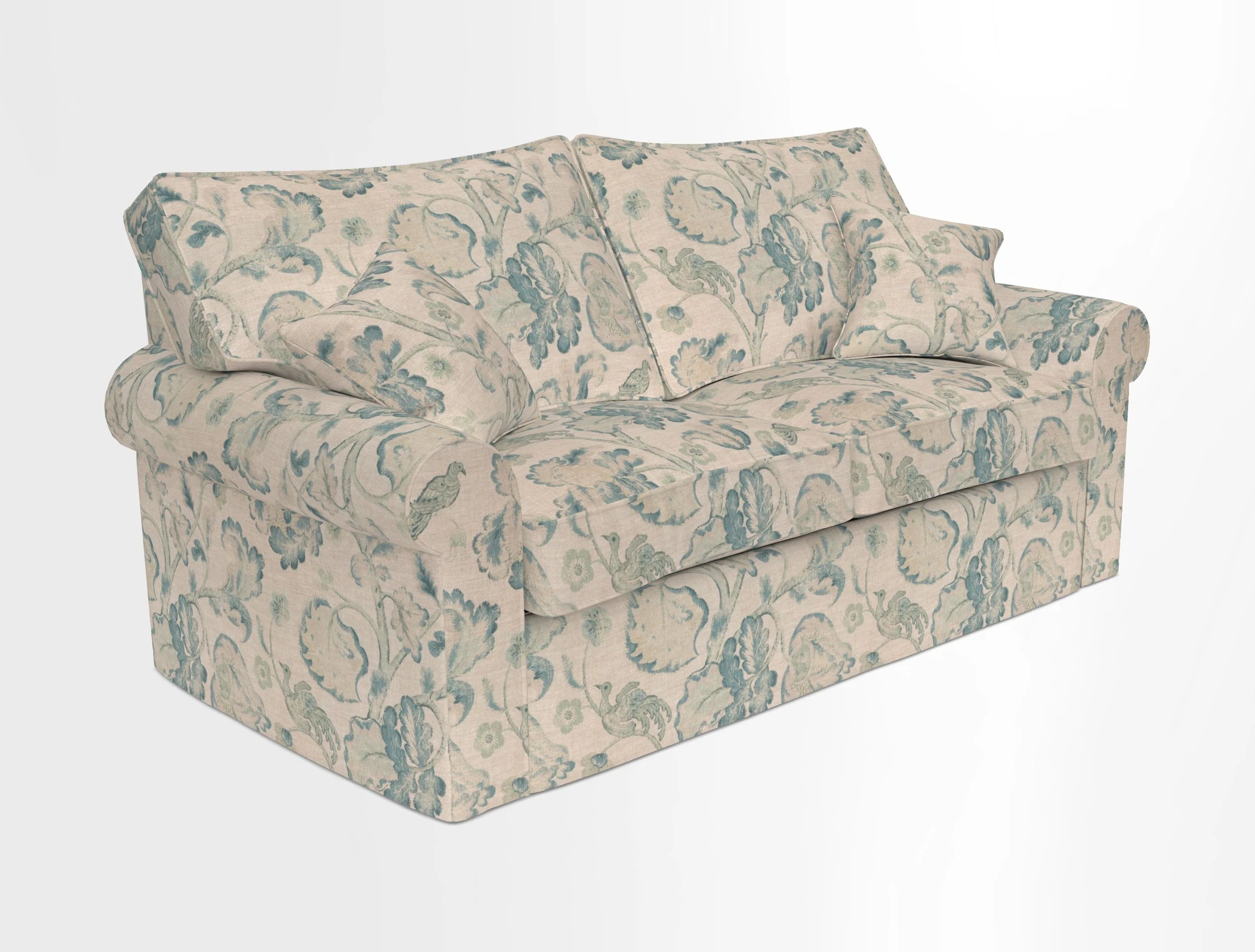 Upperton Sofa Bed in Floral Linen Even So Verde