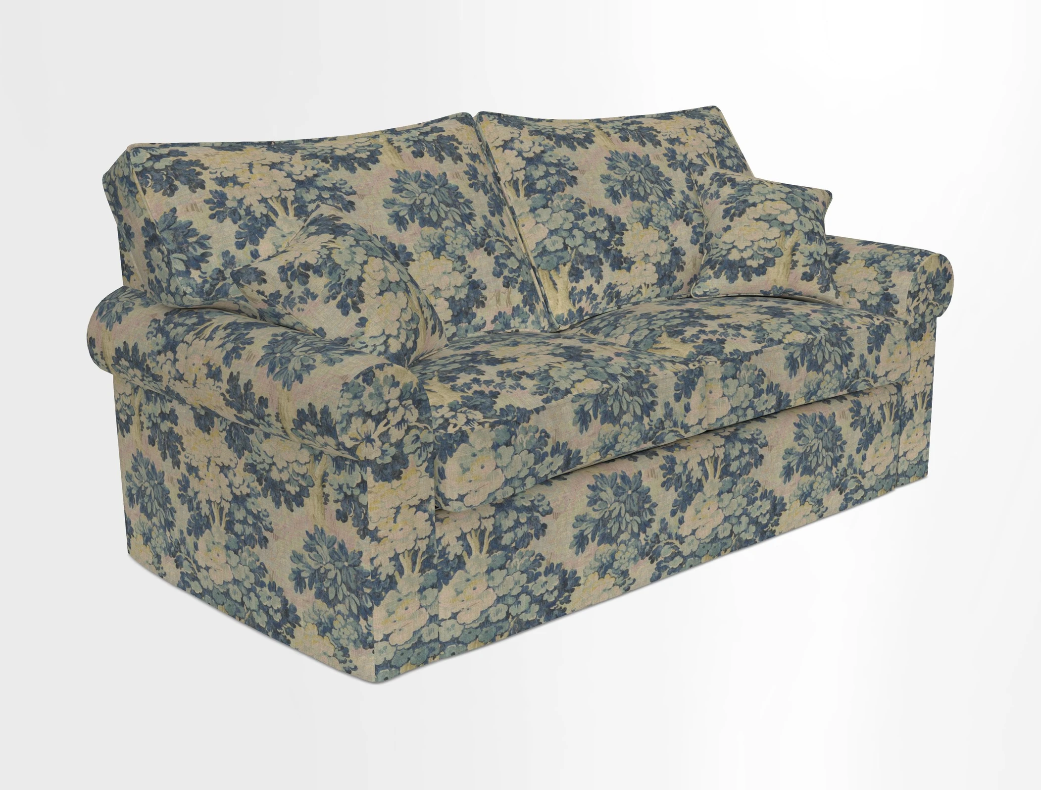 Upperton Sofa Bed in Floral Linen Even So Verde