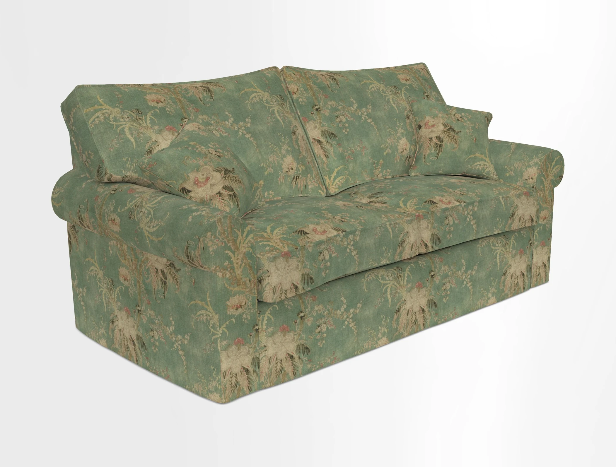 Upperton Sofa Bed in Floral Linen Even So Verde