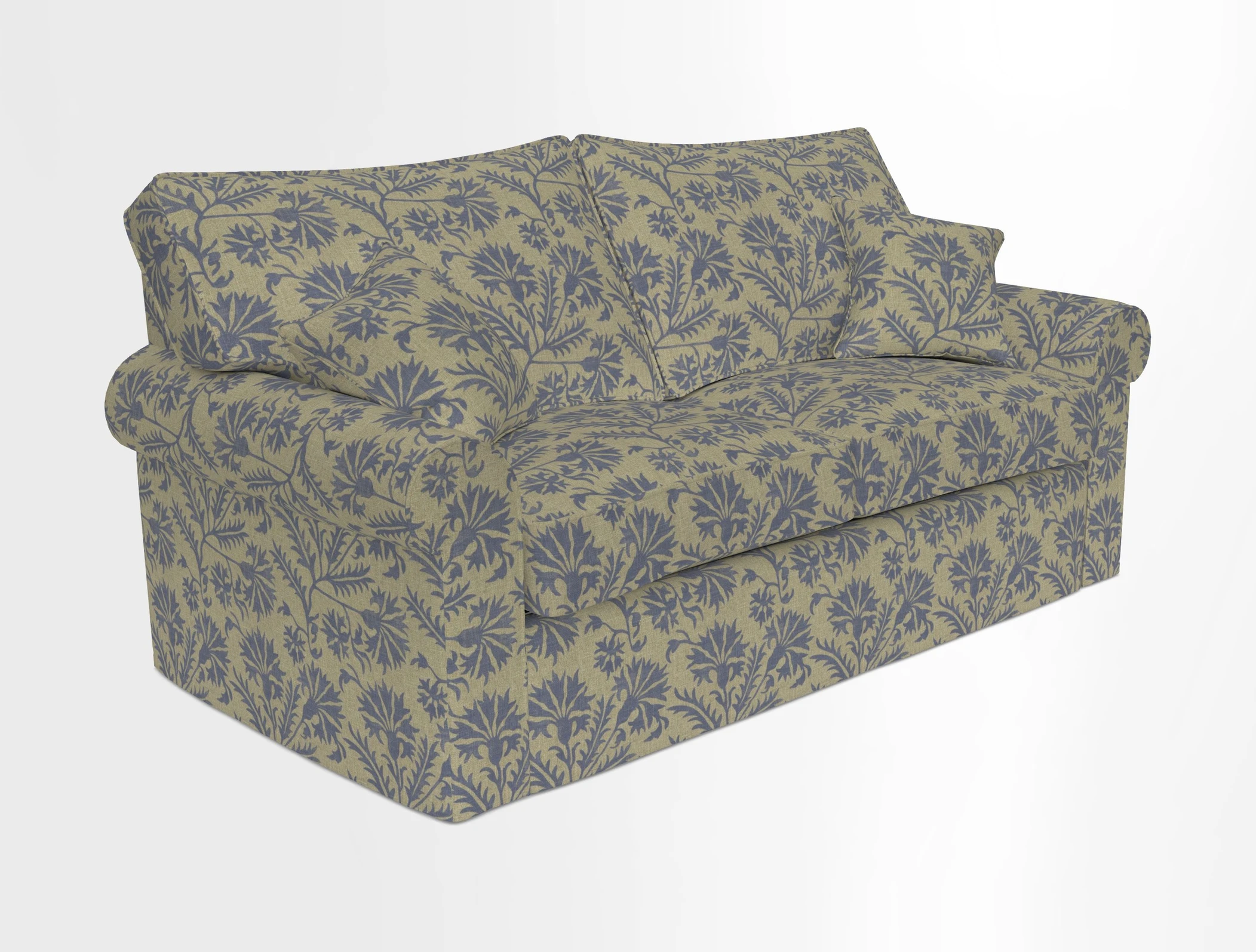 Upperton Sofa Bed in Floral Linen Even So Verde