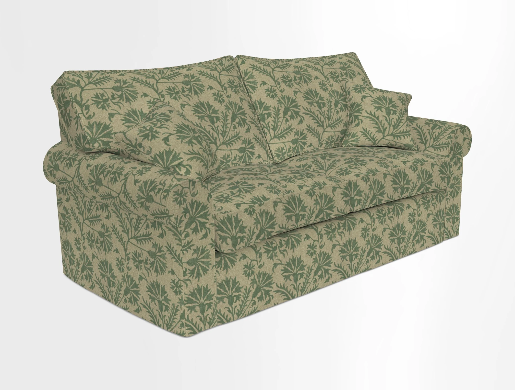 Upperton Sofa Bed in Floral Linen Even So Verde
