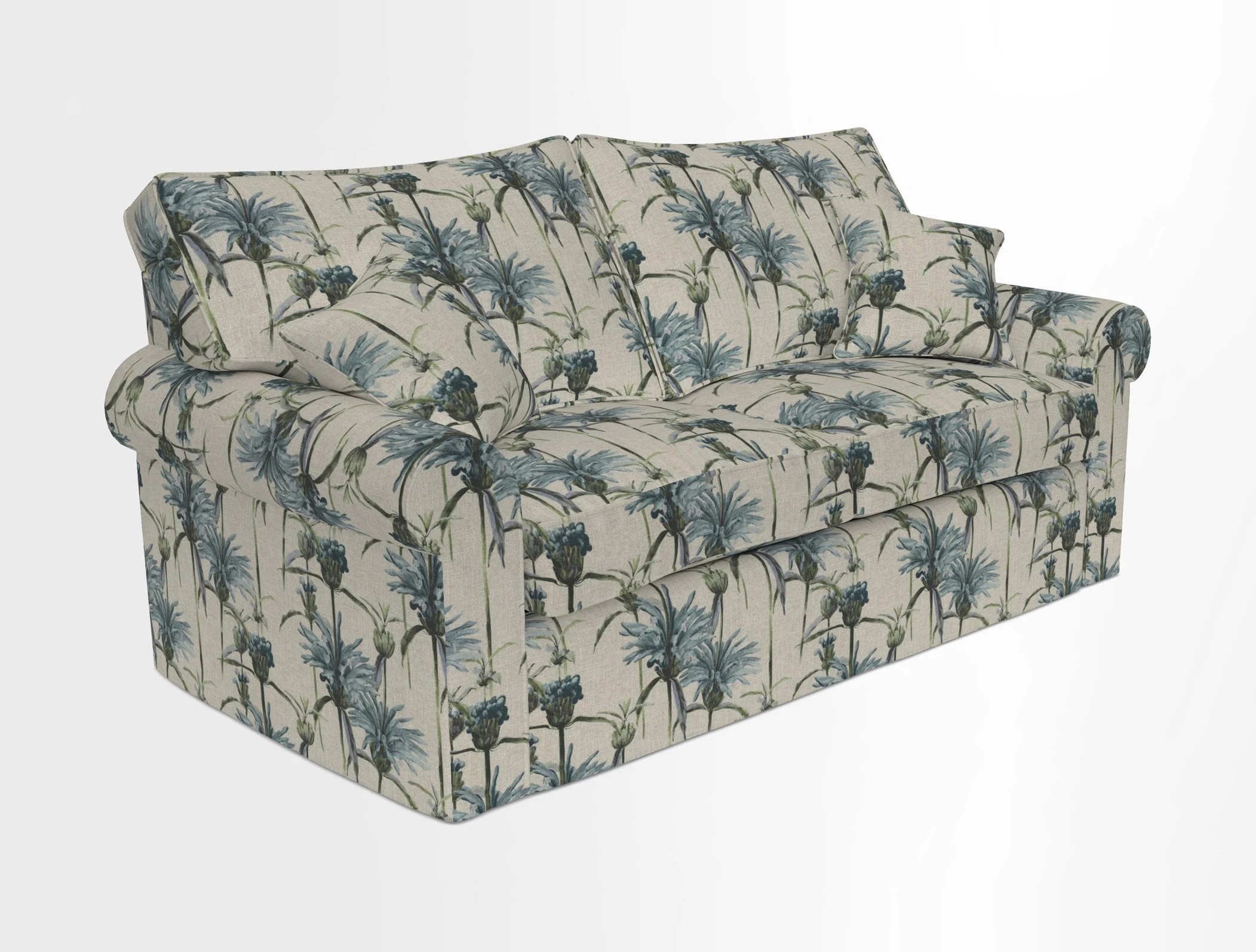 Upperton Sofa Bed in Floral Linen Even So Verde
