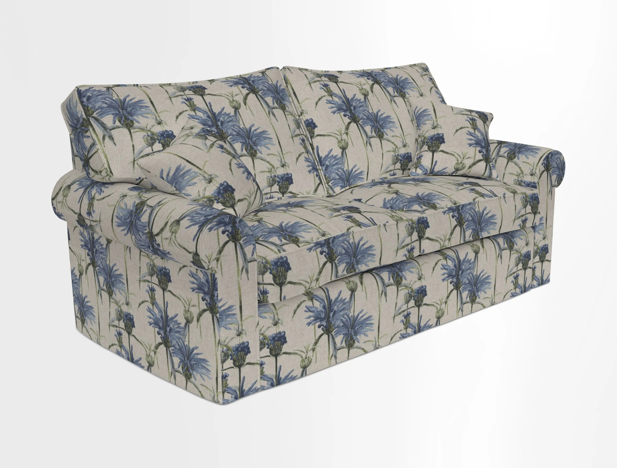 Upperton Sofa Bed in Floral Linen Even So Verde