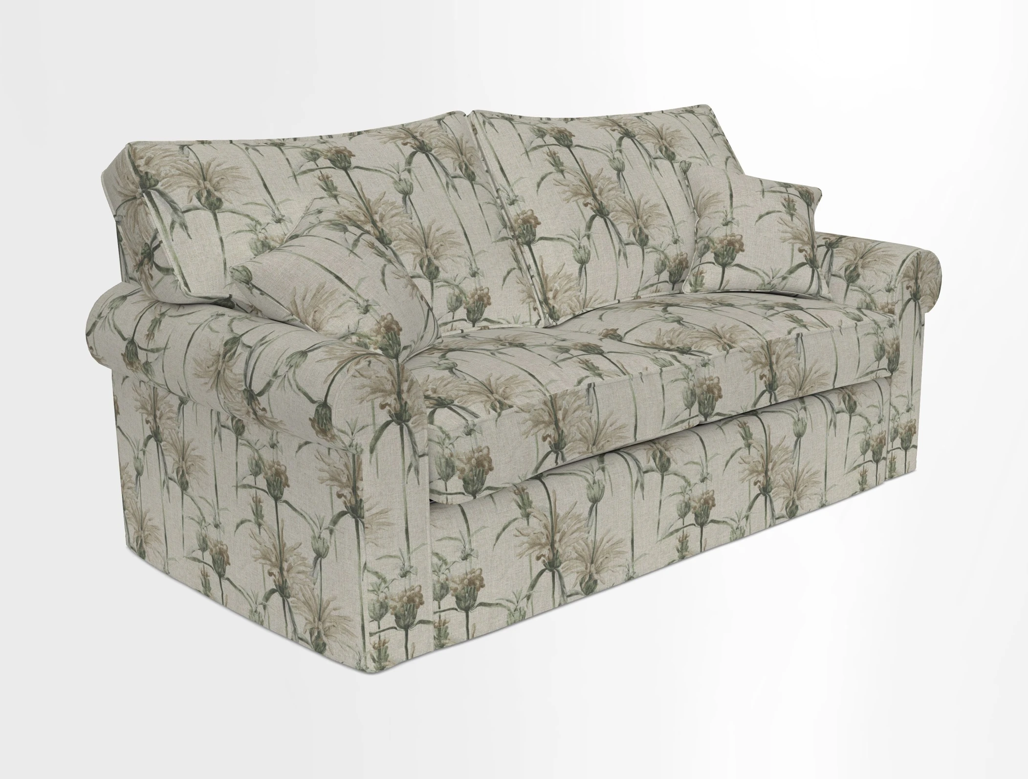 Upperton Sofa Bed in Floral Linen Even So Verde