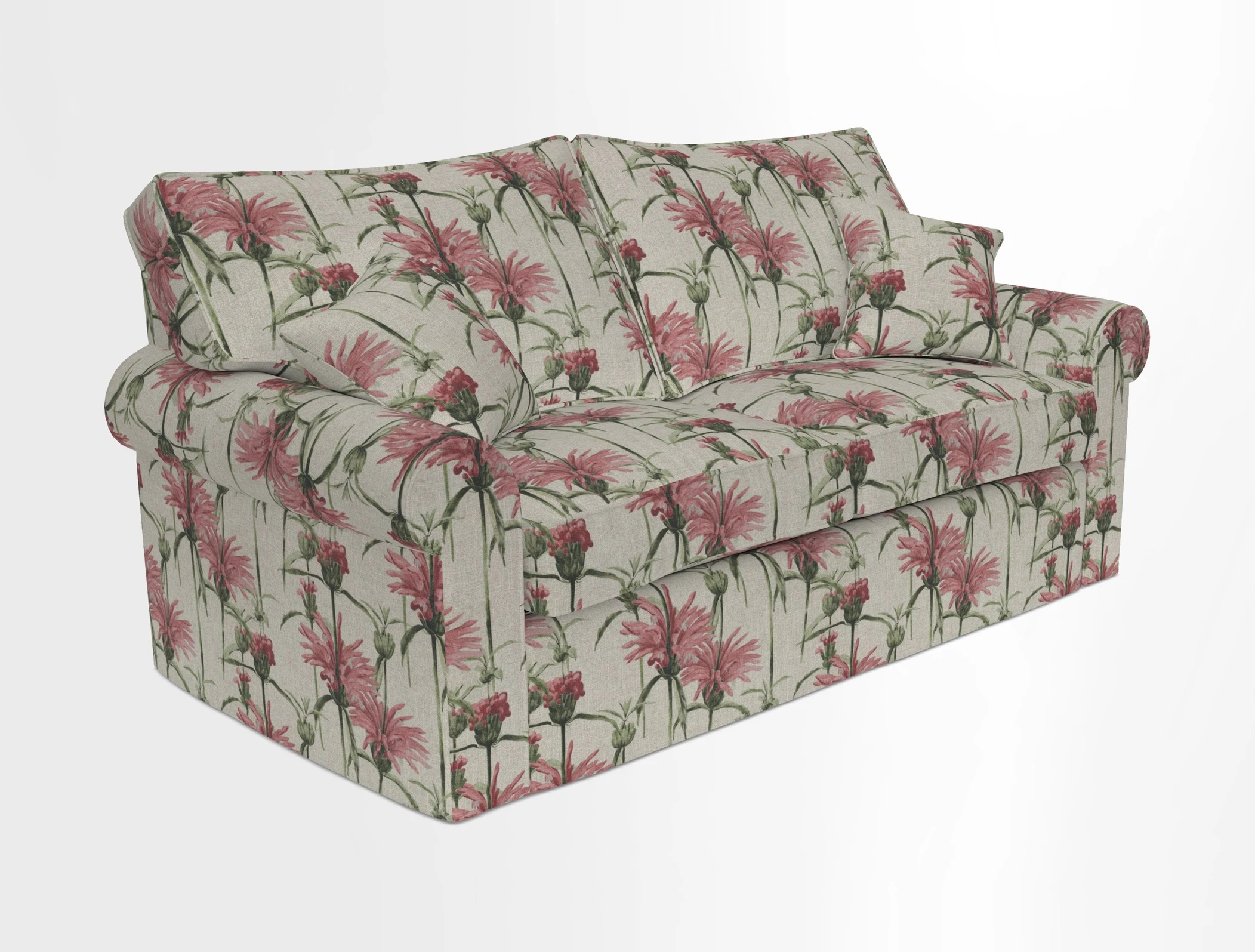 Upperton Sofa Bed in Floral Linen Even So Verde