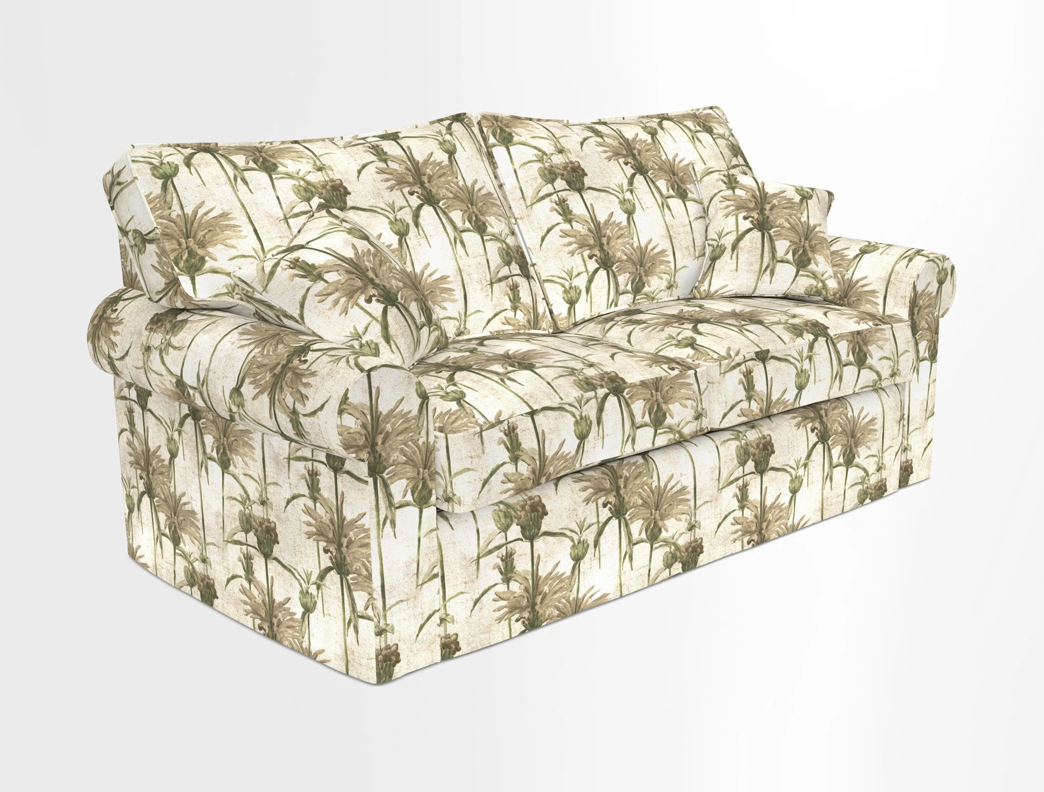 Upperton Sofa Bed in Floral Linen Even So Verde