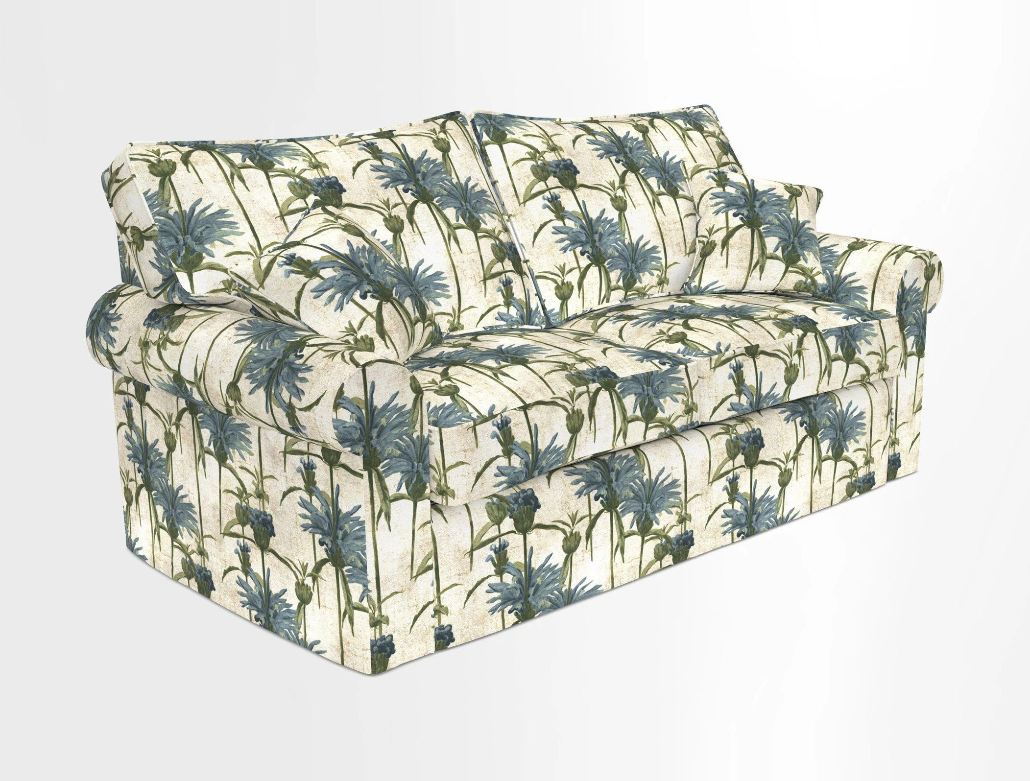Upperton Sofa Bed in Floral Linen Even So Verde