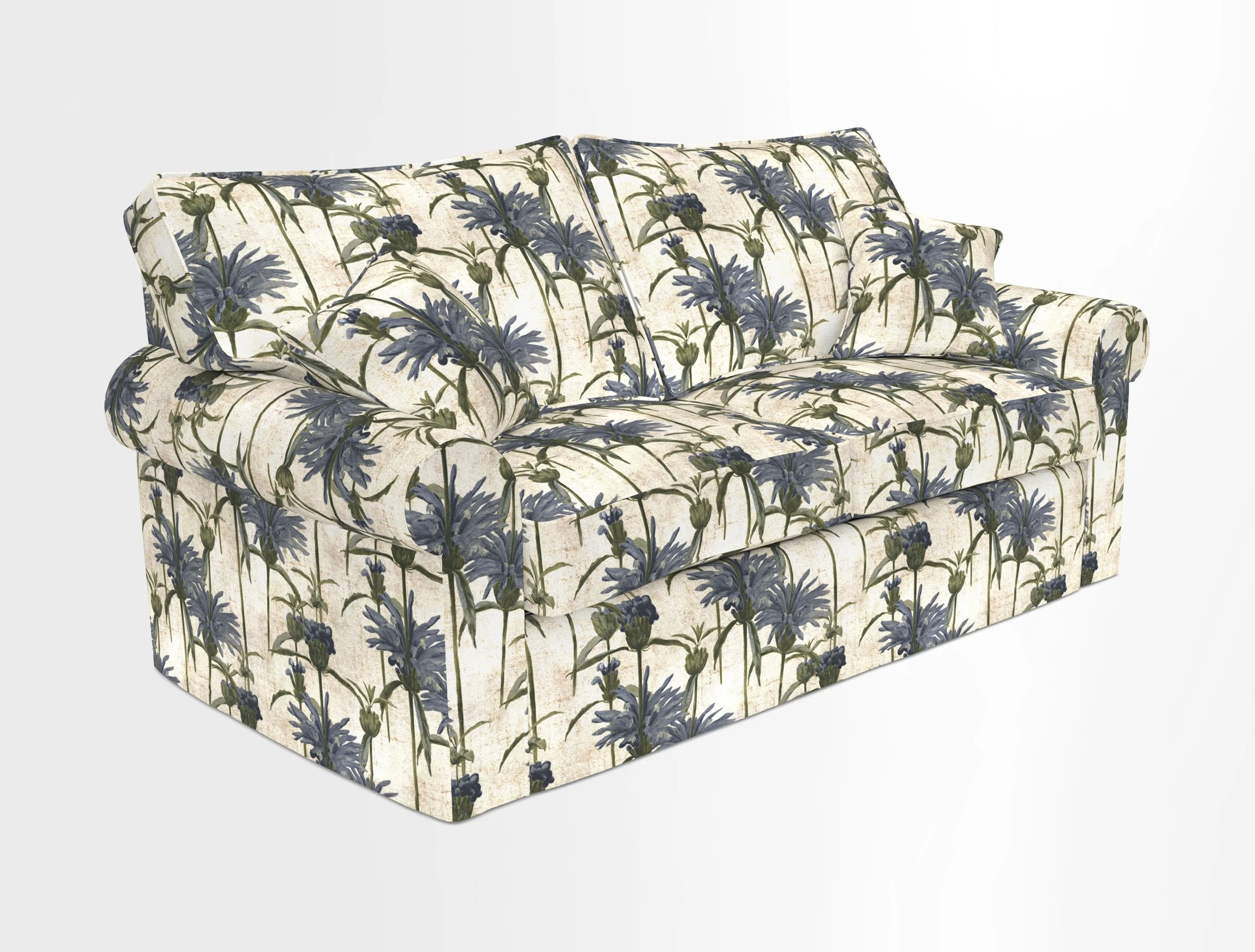Upperton Sofa Bed in Floral Linen Even So Verde