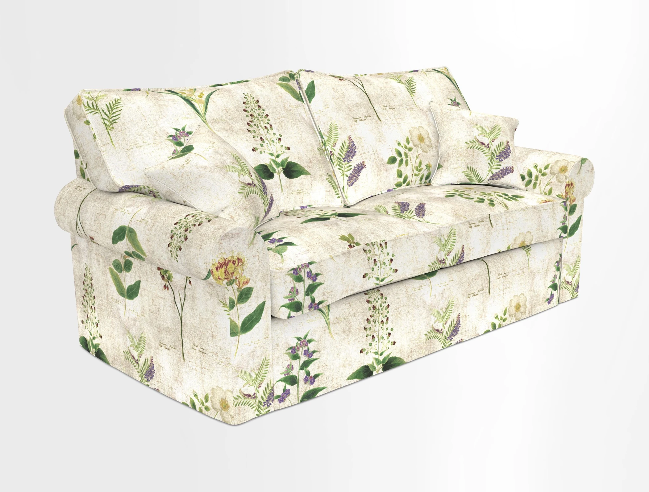 Upperton Sofa Bed in Floral Linen Even So Verde