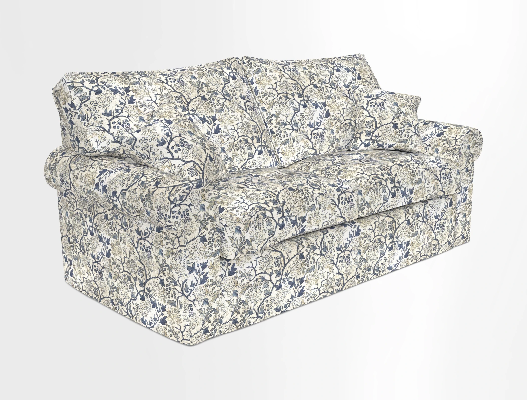 Upperton Sofa Bed in Floral Linen Even So Verde